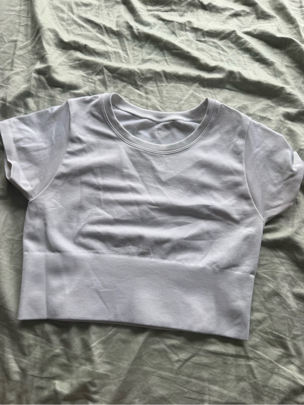 Women’s White Cropped Short Sleeve Top